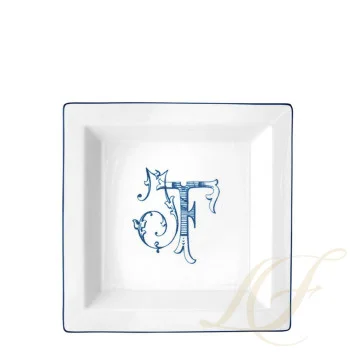 Чаша квадратная 24,5см коллекции Corona Monogram Blue Cobalto бренда Richard Ginori