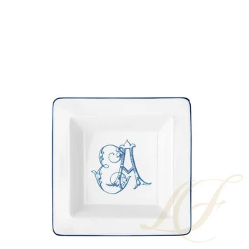 Чаша квадратная 18см коллекции Corona Monogram Blue Cobalto бренда Richard Ginori
