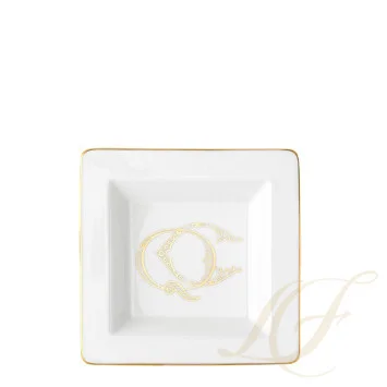 Чаша квадратная 18см коллекции Corona Monogram Oro Brillante бренда Richard Ginori