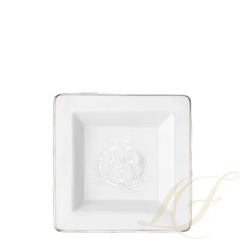 Чаша квадратная 18см коллекции Corona Monogram Platino бренда Richard Ginori