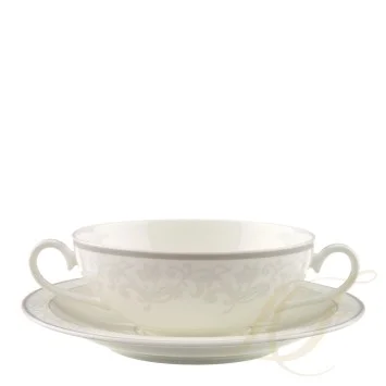 Чаша суповая с блюдцем 0,4л коллекции Gray Pearl бренда Villeroy & Boch